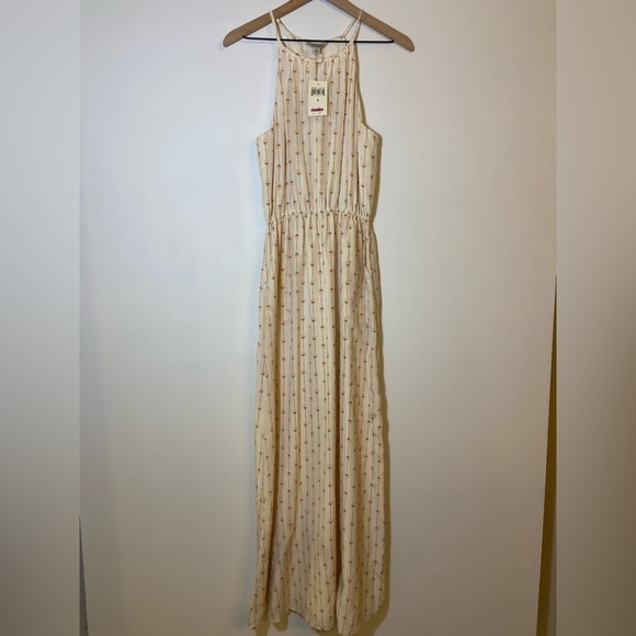 Lucky Brand NWT Small Silk Print Halter Maxi Dress Keyhole Lightweight Summer - Picture 6 of 13